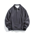 Herrenpullover aus Baumwolle mit Polokragen in Anthrazitgrau – klassischer Look für jeden Tag