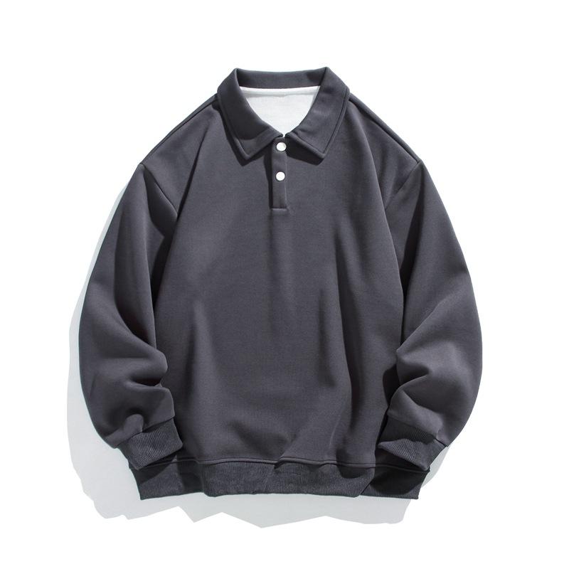 Herrenpullover aus Baumwolle mit Polokragen in Anthrazitgrau – klassischer Look für jeden Tag