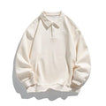 Herrenpullover aus Baumwolle mit Polokragen in Cremeweiß – minimalistischer und moderner Stil