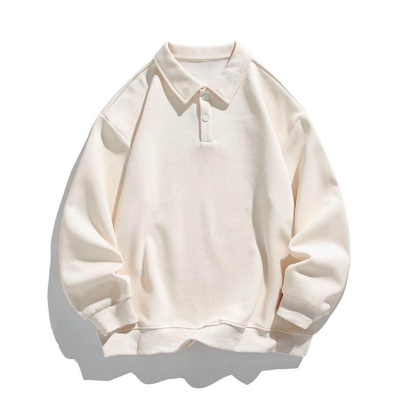 Herrenpullover aus Baumwolle mit Polokragen in Cremeweiß – minimalistischer und moderner Stil