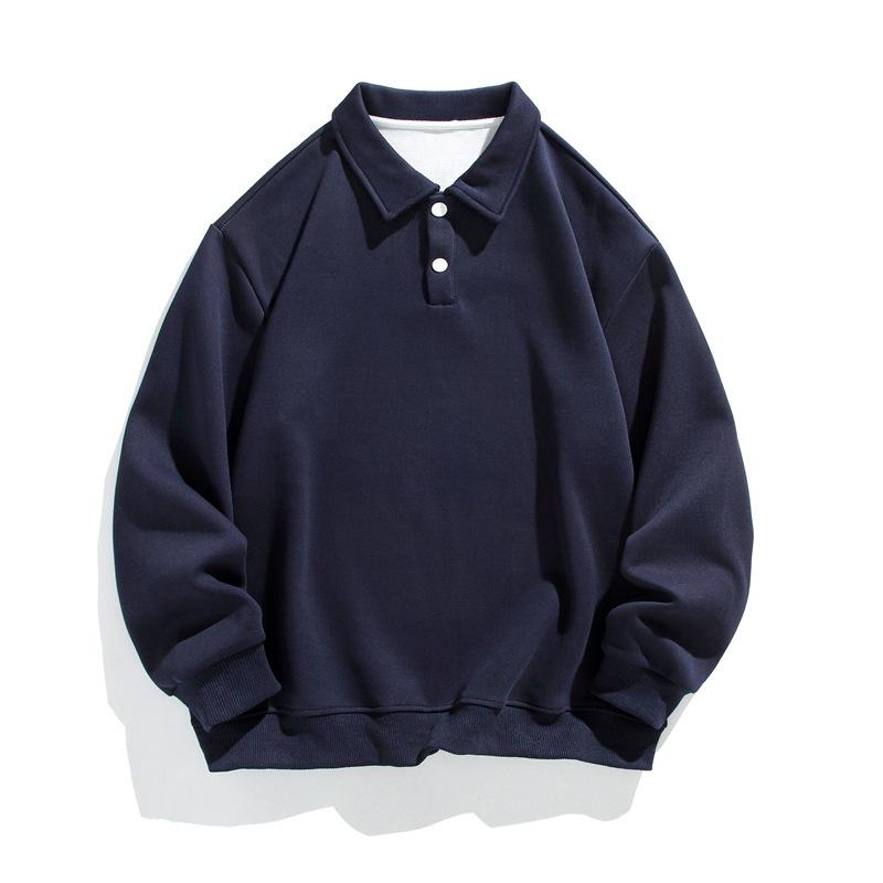 Herrenpullover aus Baumwolle mit Polokragen in Nachtblau – perfekt für Business und Freizeit